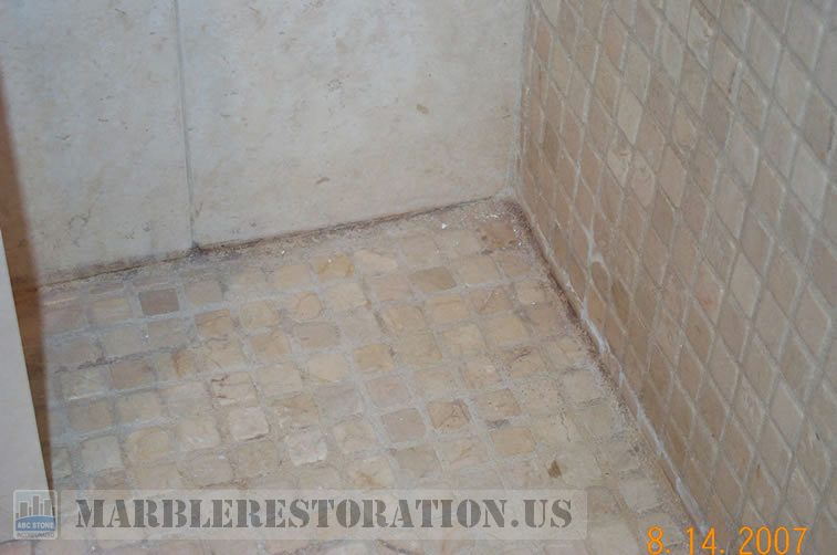 Shower Marble Floor. Mould