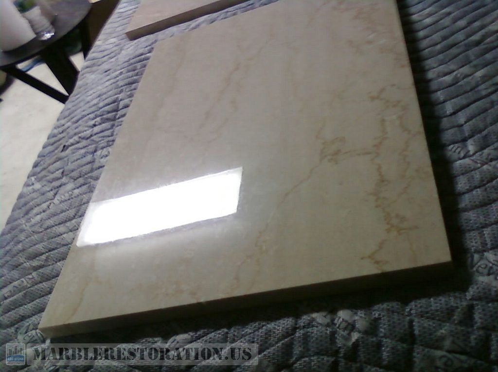 Polished Square Piece. Botticino Marble