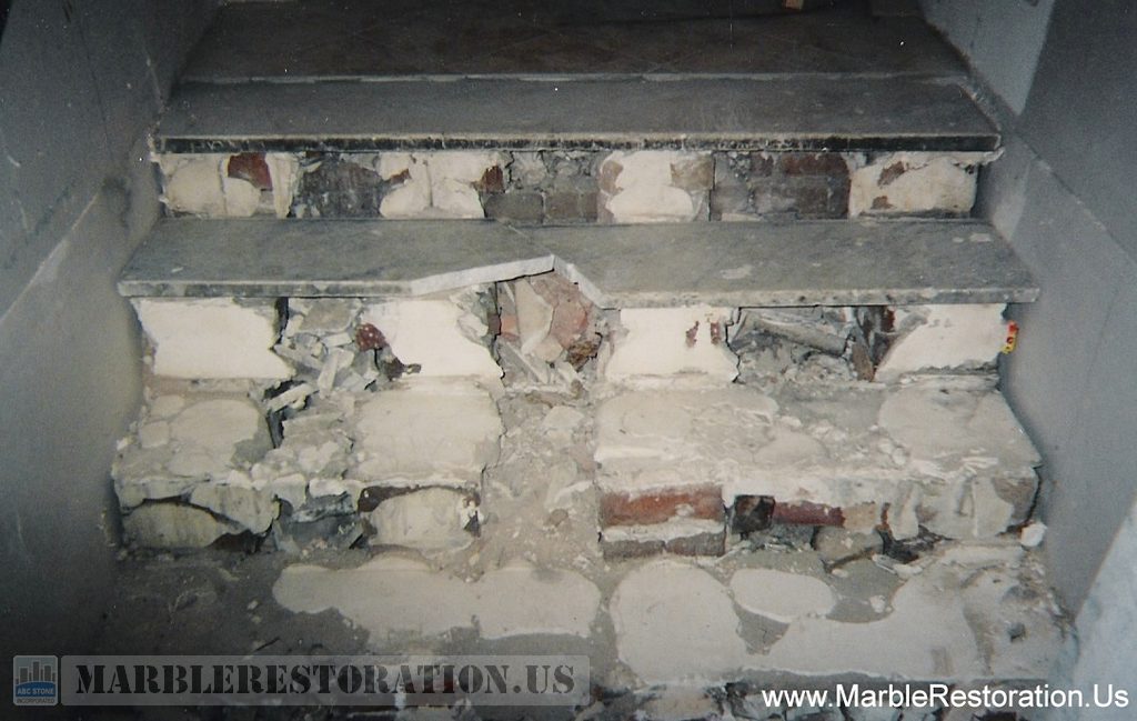 Old Marble Steps Demolition and Preparation