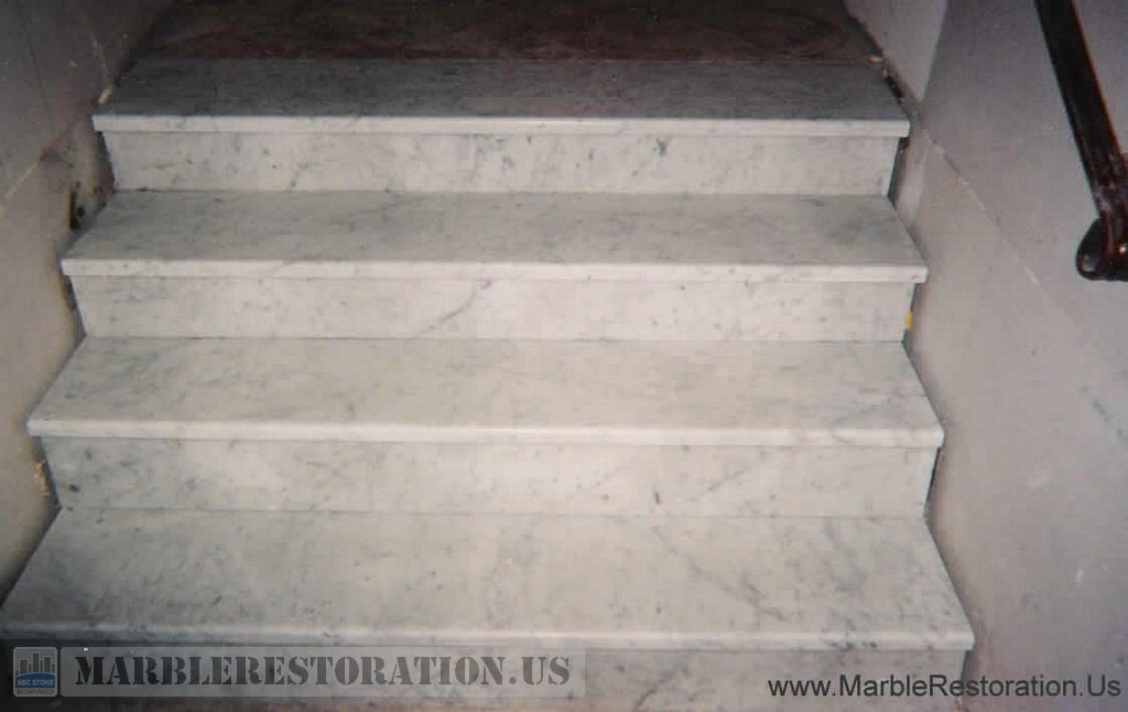 Newly Installed White Carrara Steps
