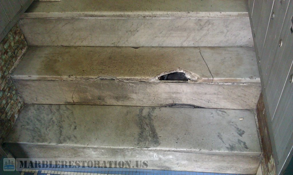 Steps Repair and Replacement. Before Restoration