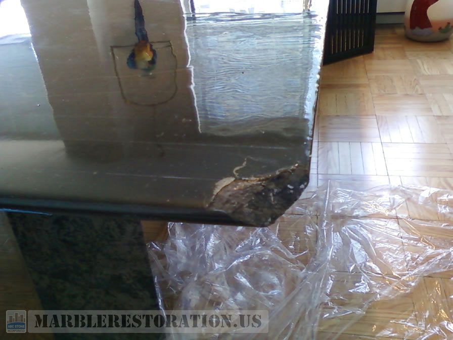 Transparent Coat Repair on Dinning Table Corner