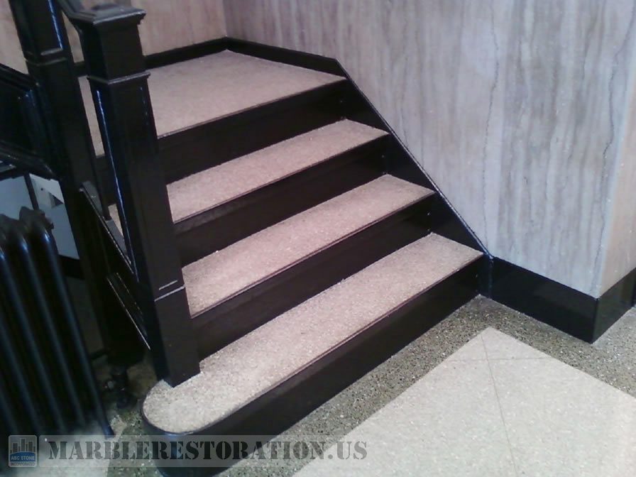 Cleaned and Polished Terrazzo Steps