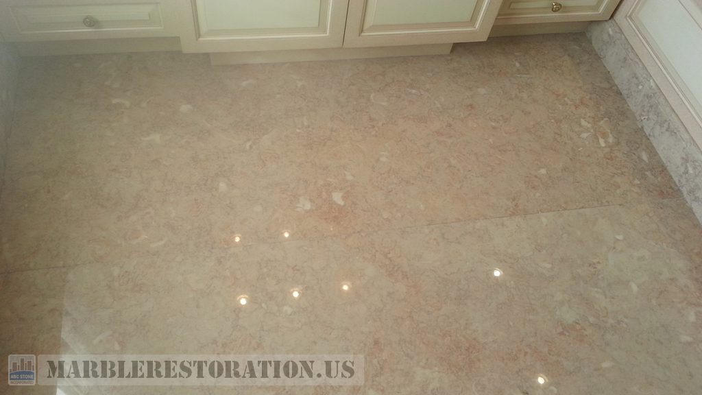 Bathroom Floor Luster on Slab Restoration