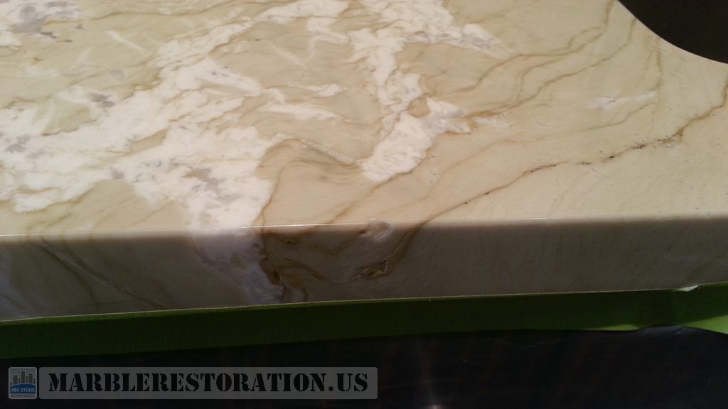 Beige Countertop Edge Dent Repair