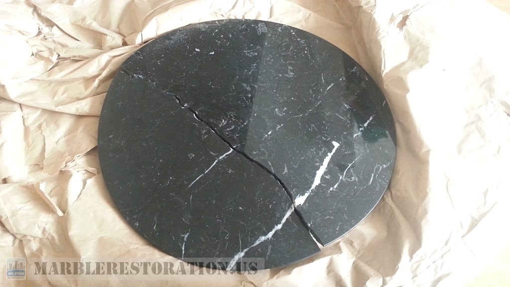 Black Round Disc Table Split Repair