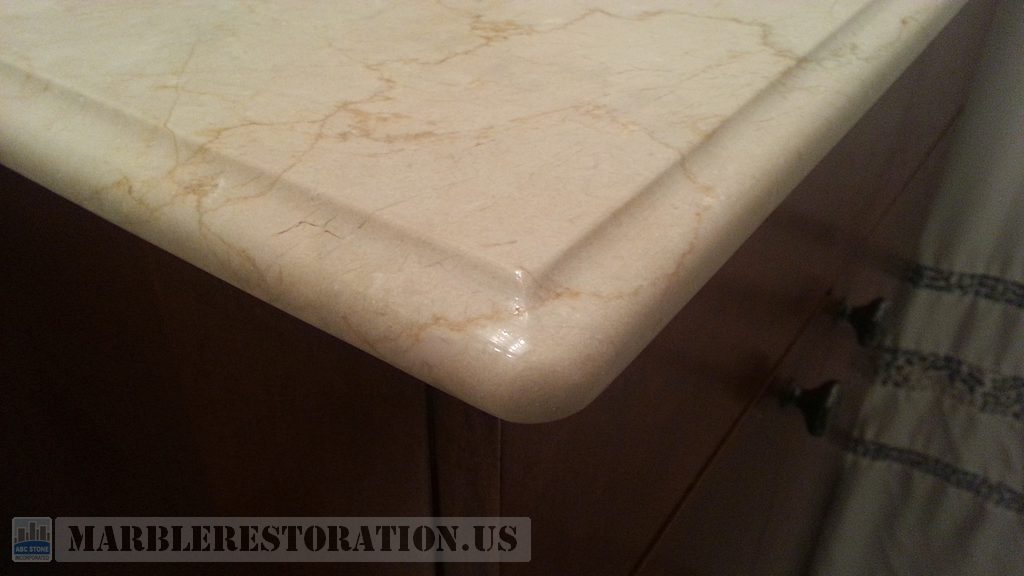 Botticino Classico Marble Ogee Edge Chip Repair