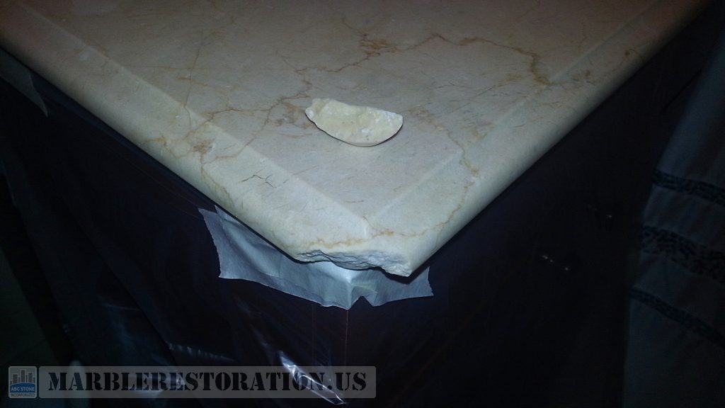 Botticino Classico Marble Ogee Edge Repair