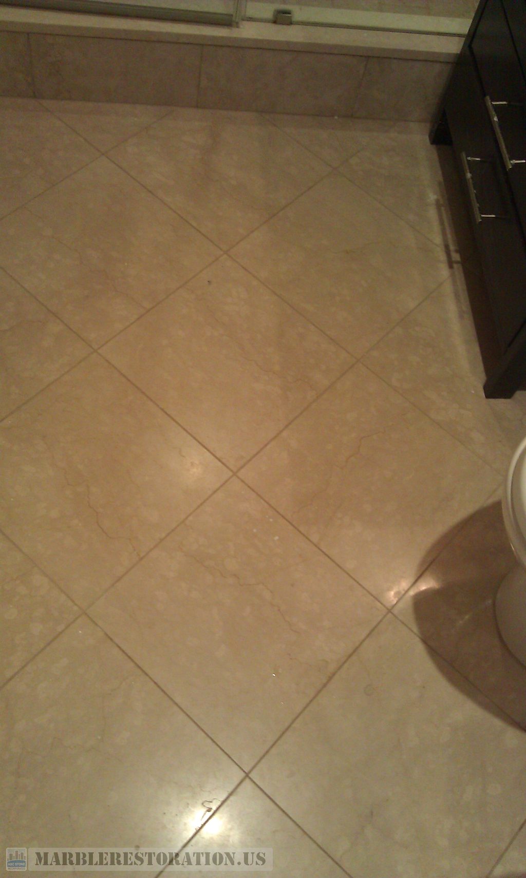 Botticino Marble Bathroom Foggy Dull Floor