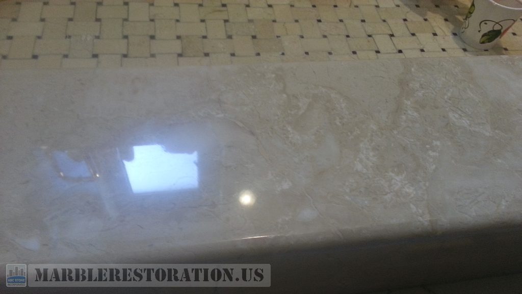 Botticino Shower Threshold after Hairline Crack Repair