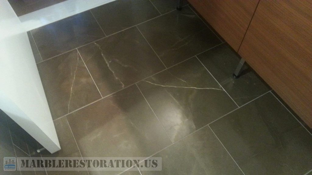 Pietra Brown Bathroom Floor Worn Dull Surface