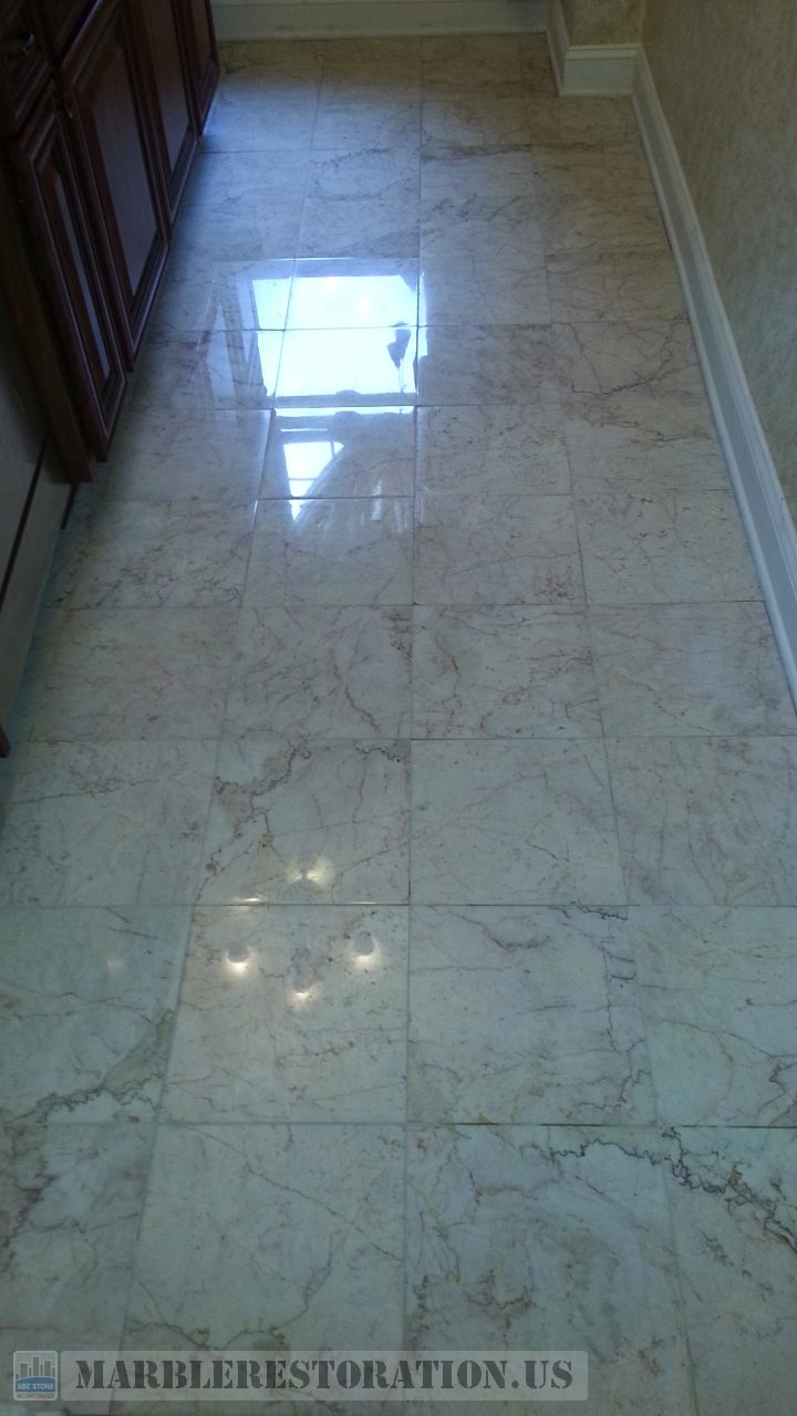 Buffed Tiled Kitchen Floor