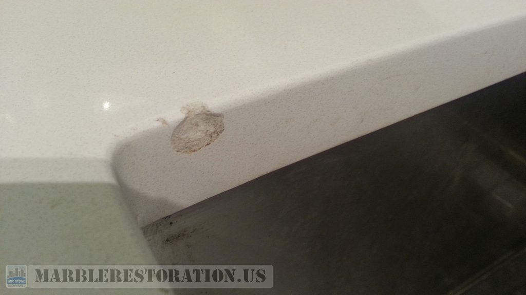 Caesarstone Ding On Sink Edge