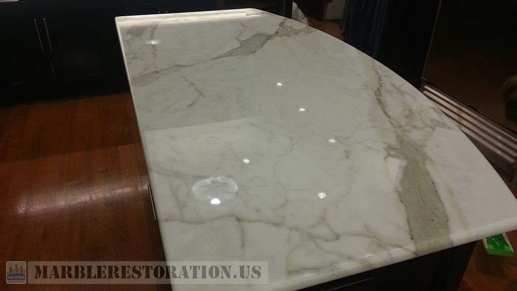 Calacata Gold Luster Kitchen Island