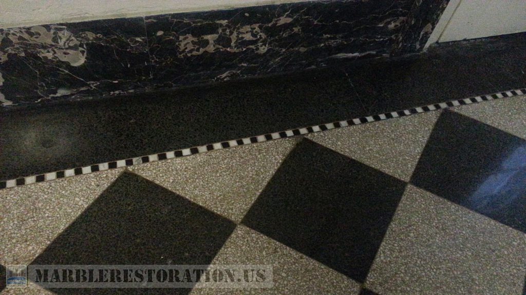 Chemical Burn On Terrazzo Lobby Floor Removed