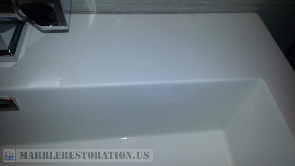 Chip On Acrylic Sink Patched