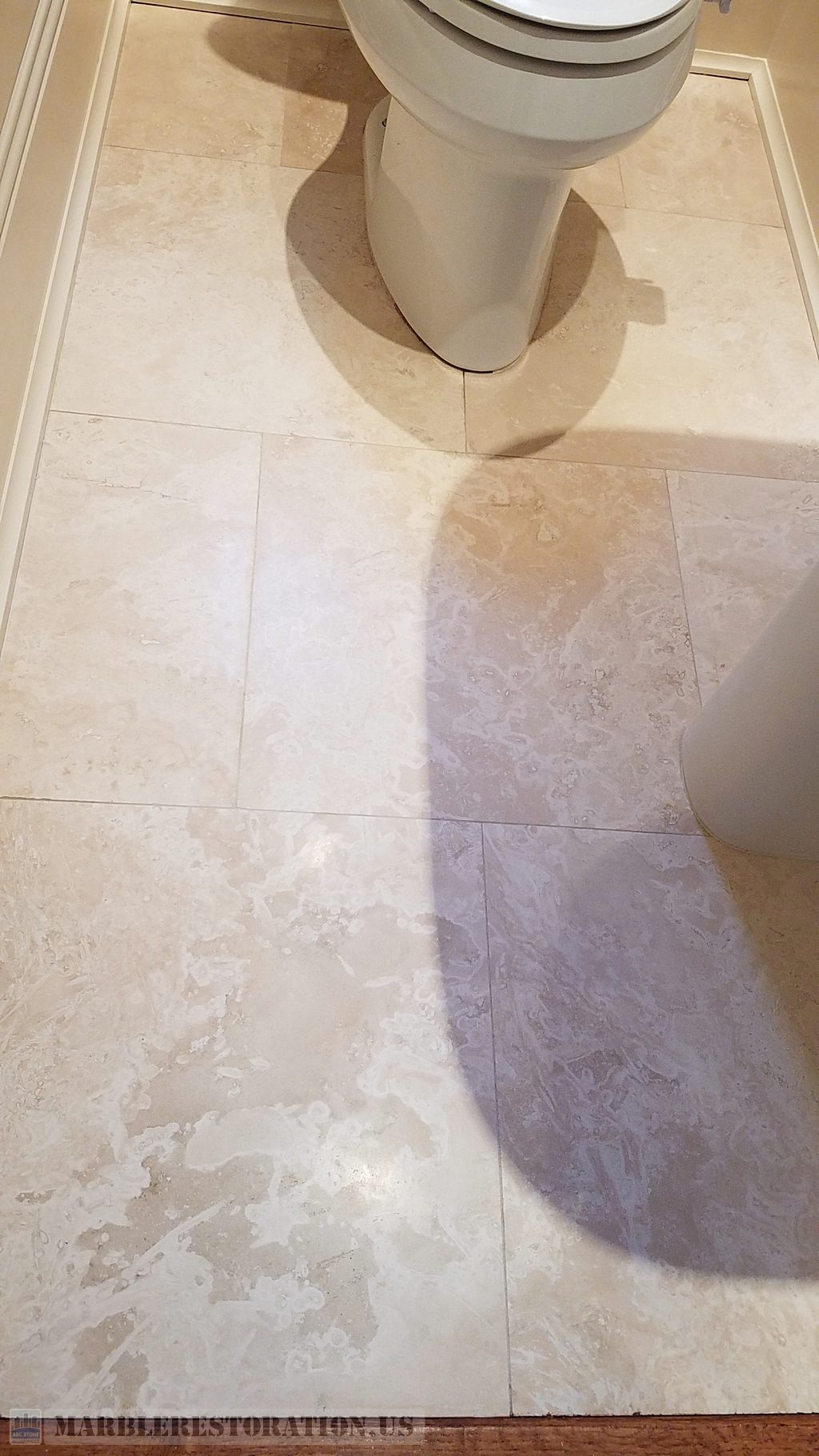 Cleaned Small Restroom Floor