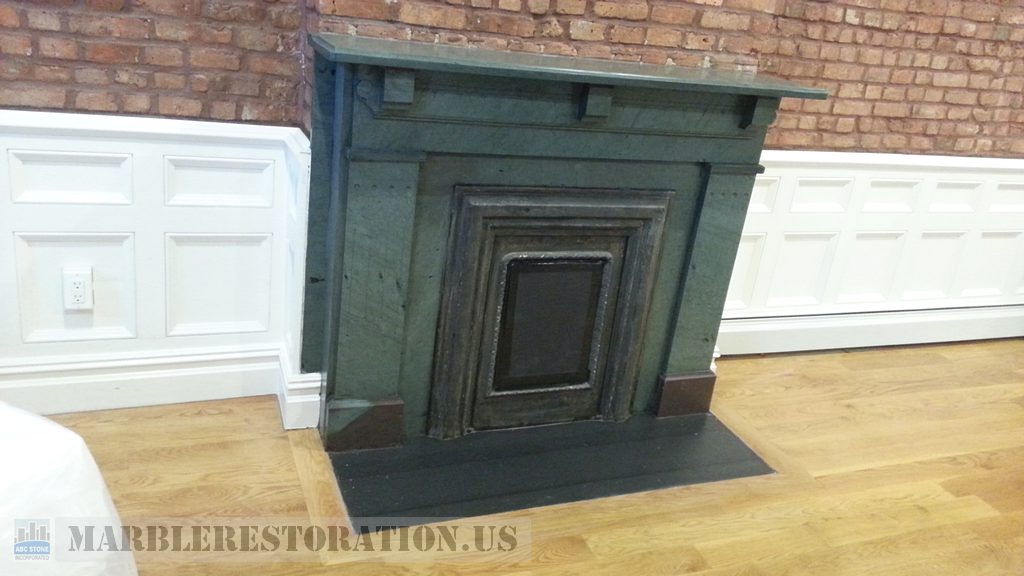 Cleaned Textured Victorian Slate Mantelpiece