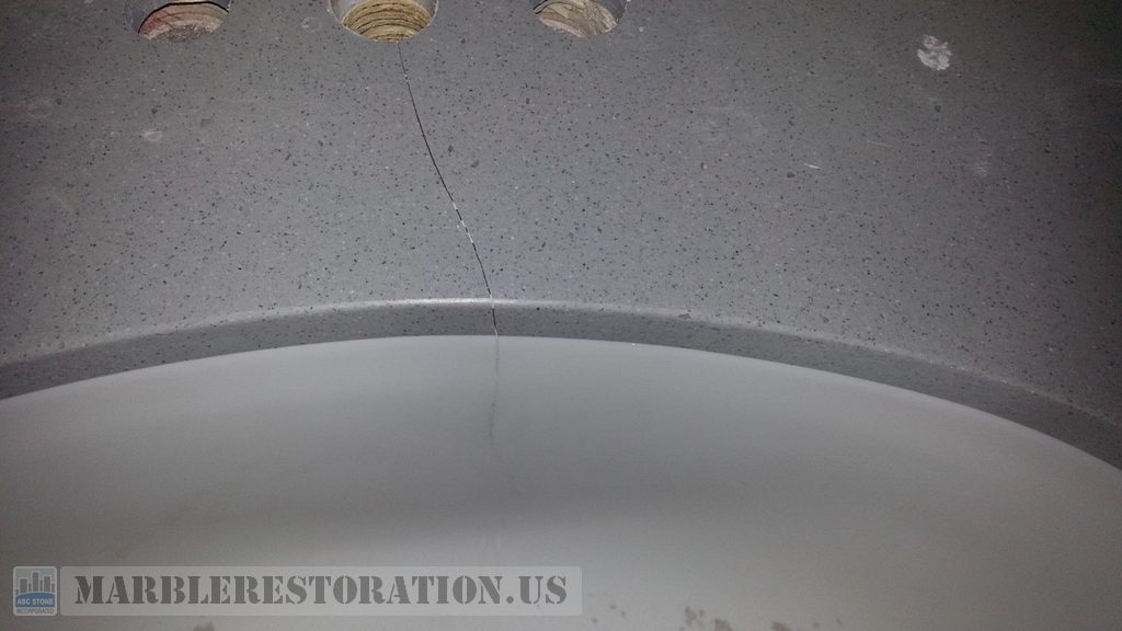 Corian Hairline Crack On Molded Sink Restoration