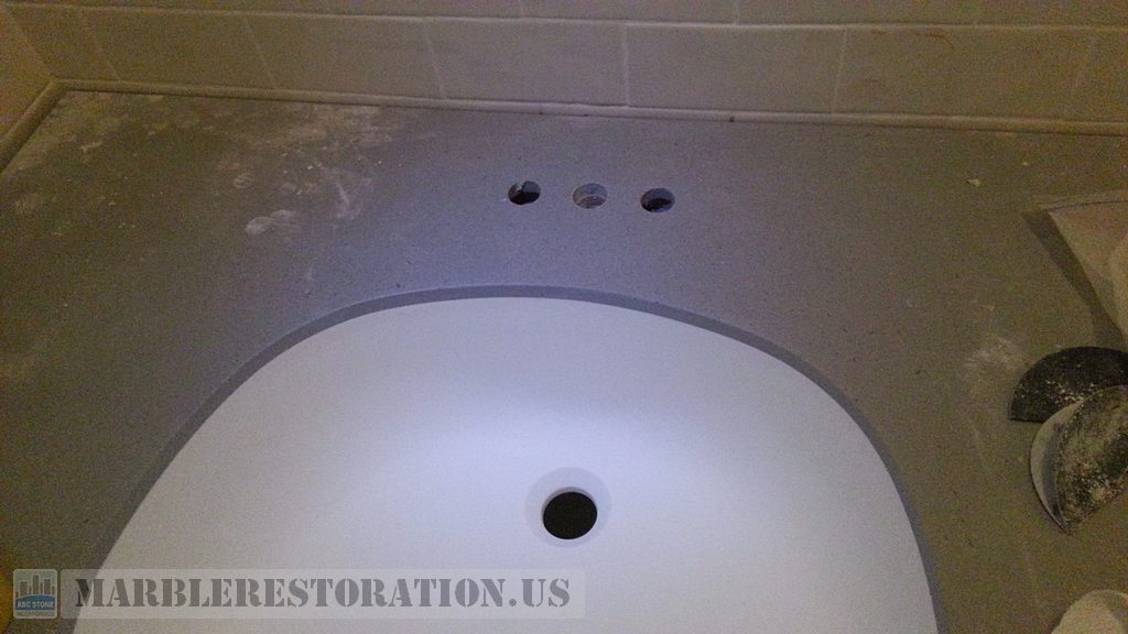 Corian Molded Sink Hairline Crack Restored