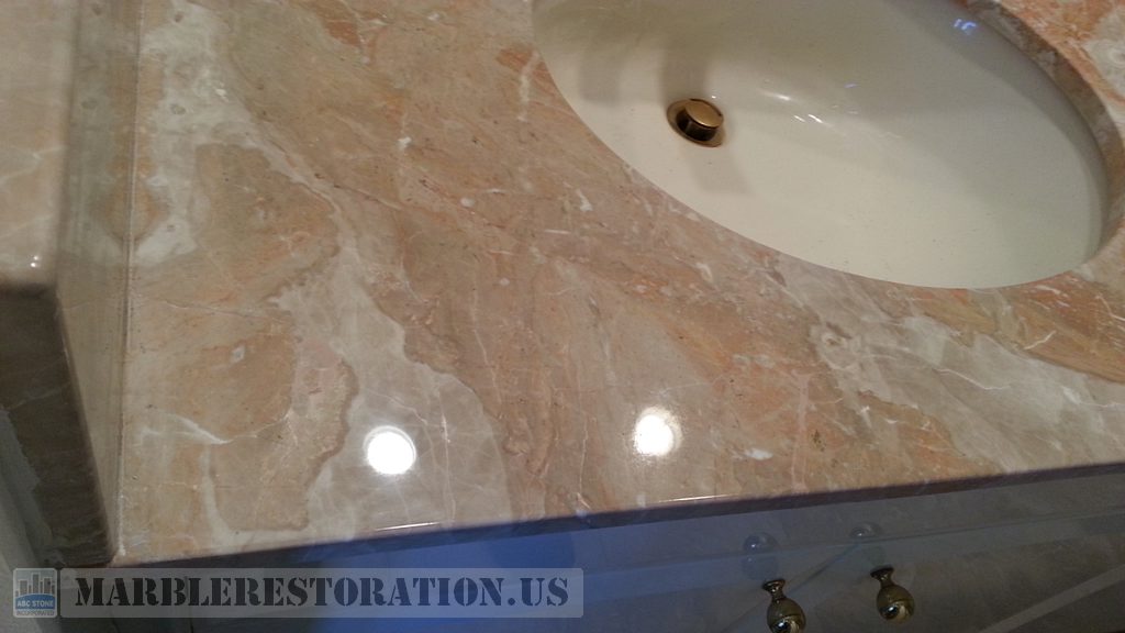 Cream Beige Marble Breakage After Repair
