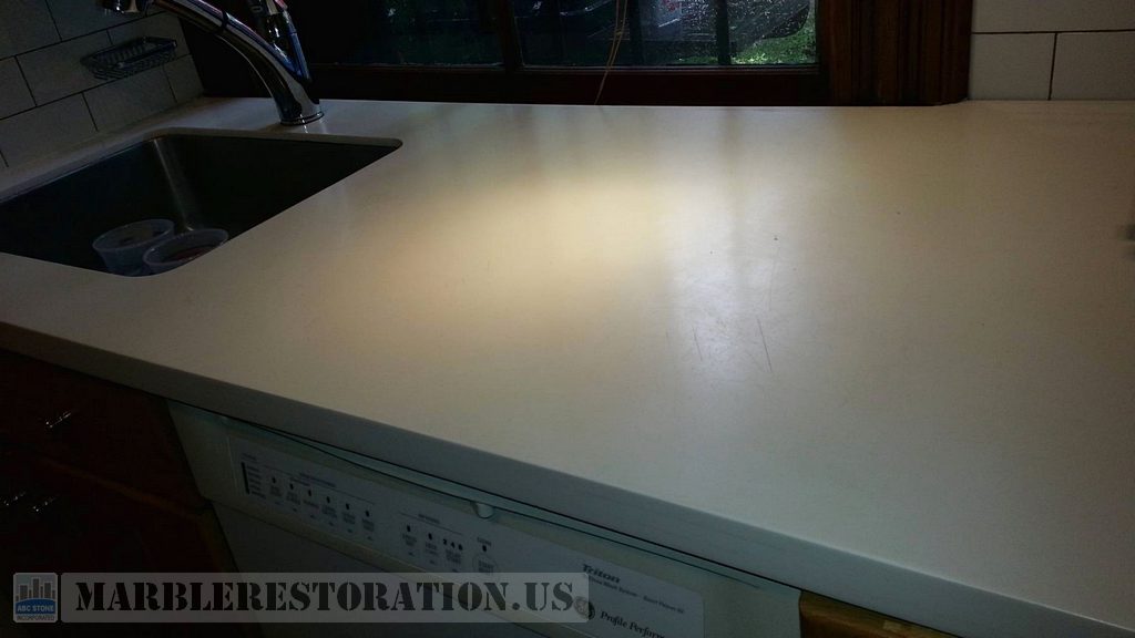 Deep Scratches On Shadow Corian Counter