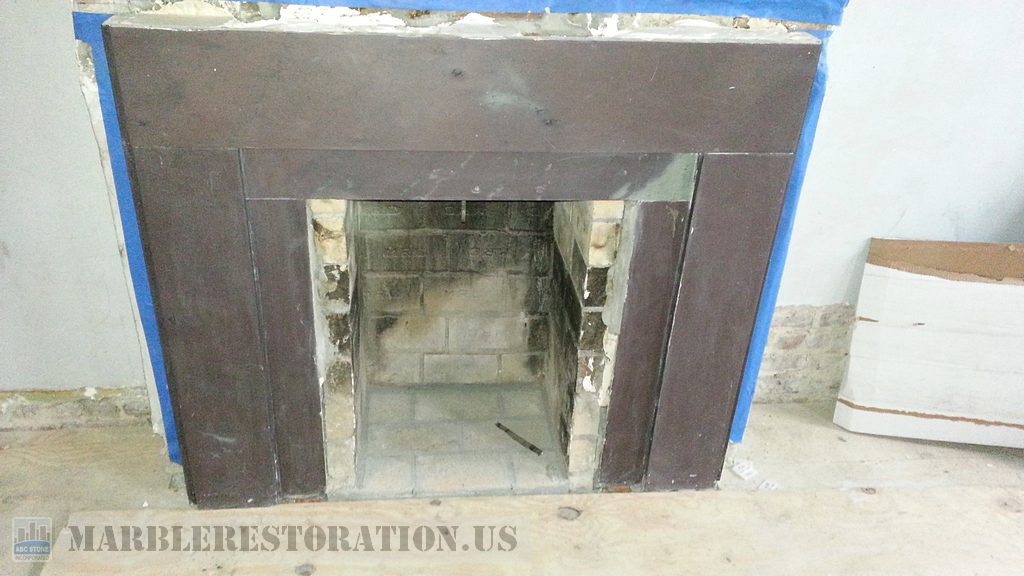 Discoloured Victorian Slate Fireplace