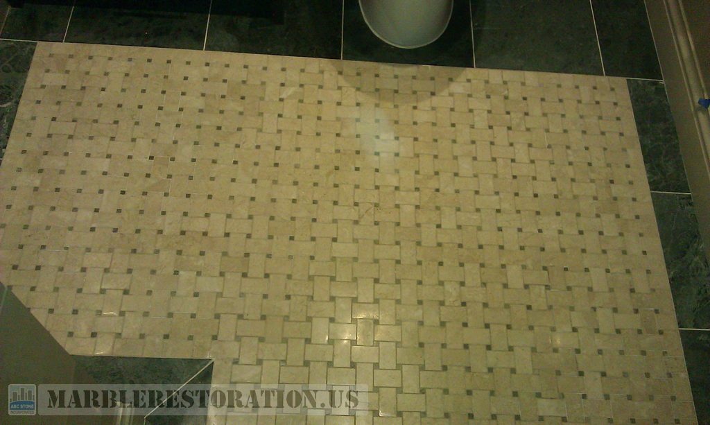 Dull Basketweave Mosaic Floor Tiles