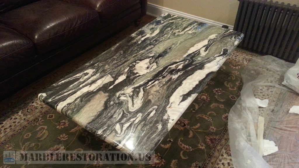 Epoxy Glass Coated Broken Table After Repair