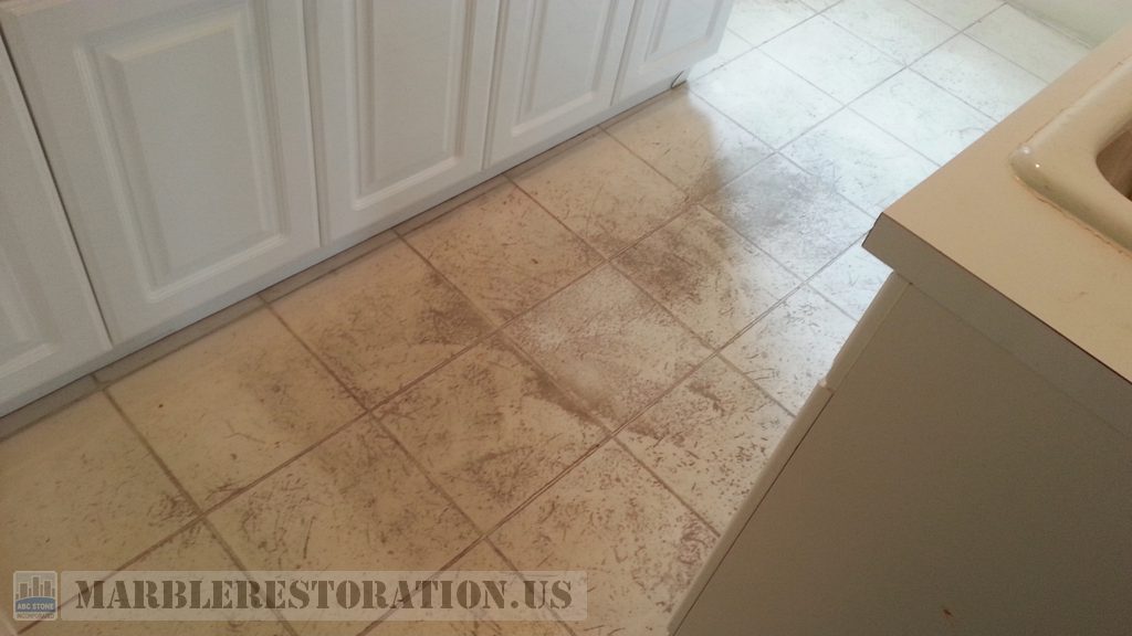 Extremely Dirty Kitchen Floor And Grout