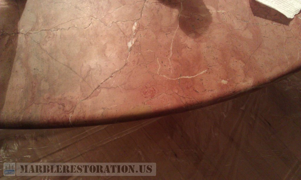 Filled Fixed Fissure On Bulnose Edge Dining Table