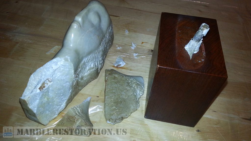Fragmented Anique Marble Figurine Head