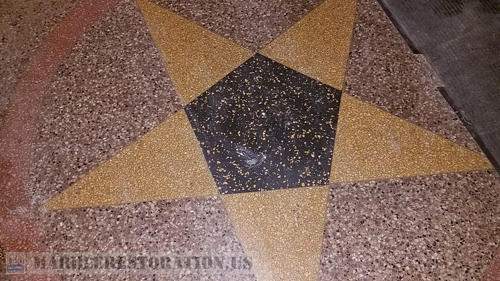 Inlaid Star Terrazzo Holes After Patching