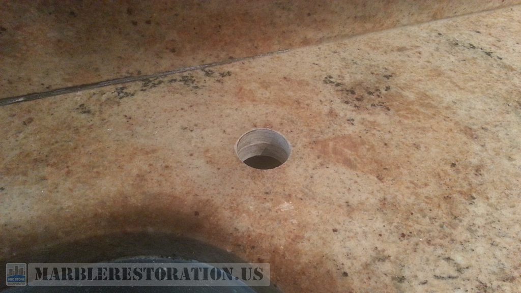 Kashmir Gold Granite Countertop Hole Drilling