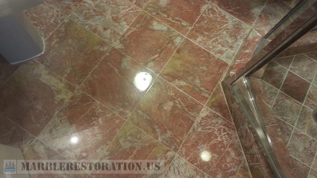 Revived Multicolor Bathroom Floor Buffing