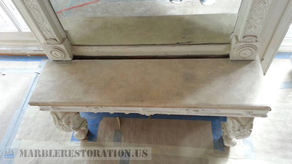 Oldfashion Mirror Side Marble Shelf