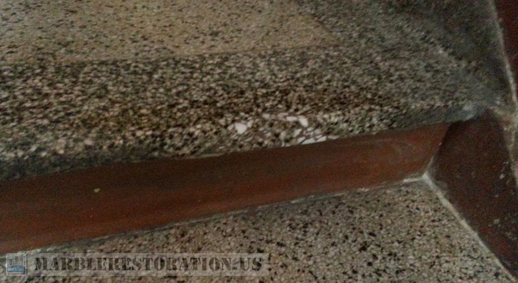 Restored Breakage Terrazzo Step