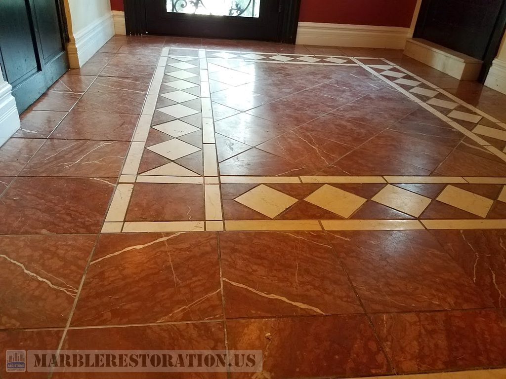 Rosso Verona Reddish Floor Before Resurfacing