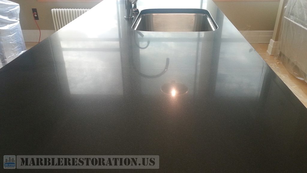 Semi Shine Finish Black Absolute Granite Counter