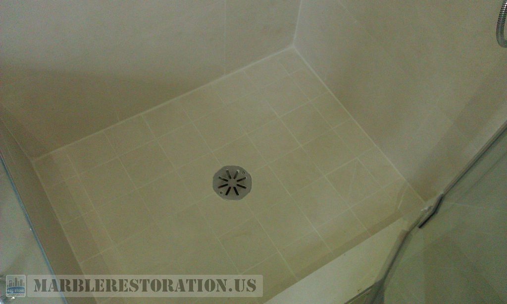 Shower Cabin Floor Re Grouted