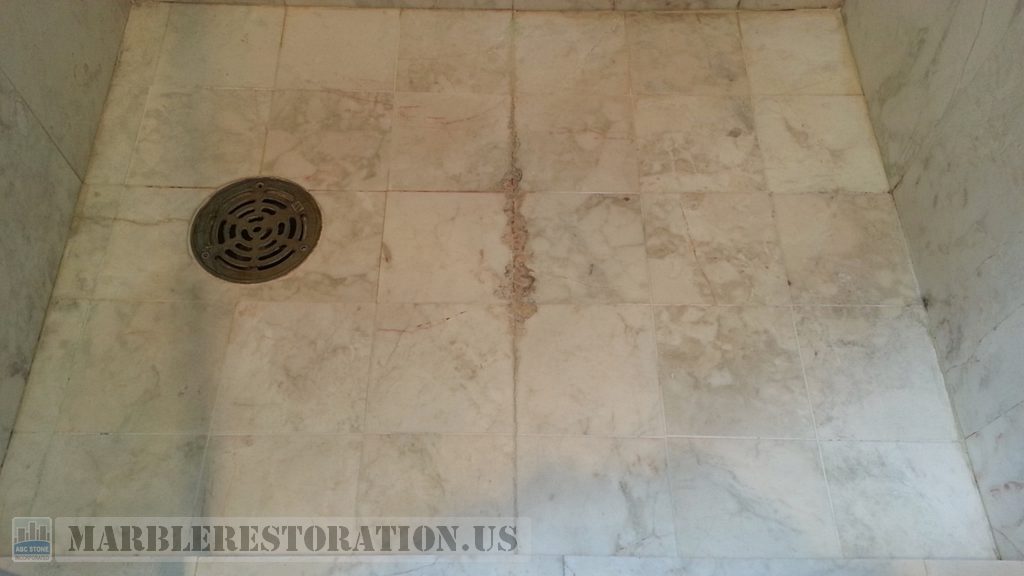 Shower Floor Buildup and Efflorescence