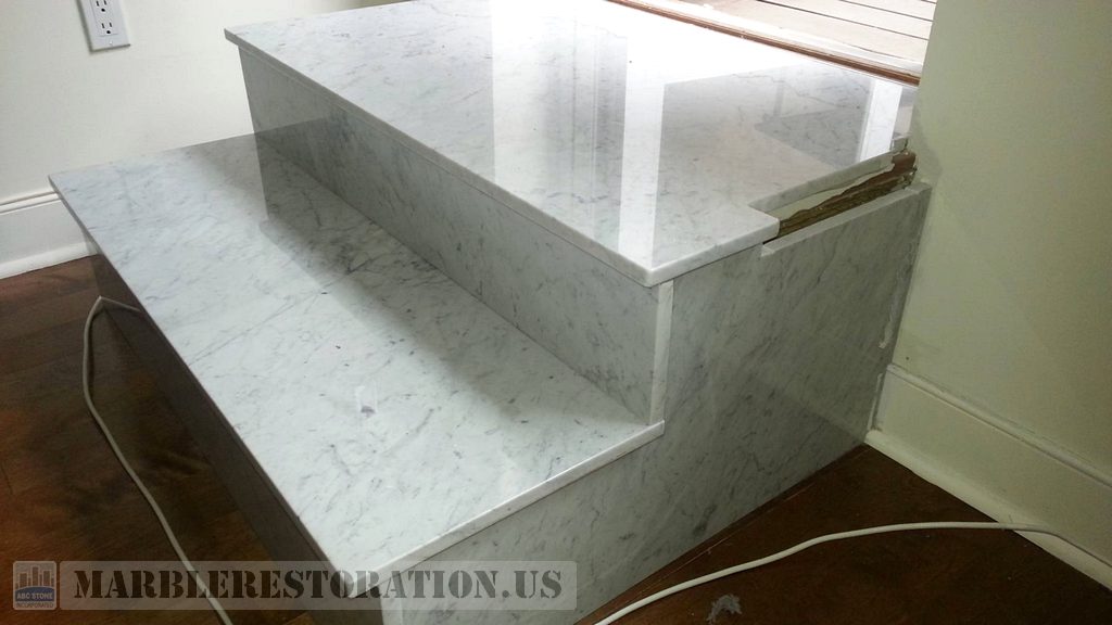 Statuary Carrara Marble Step Wrong Cut