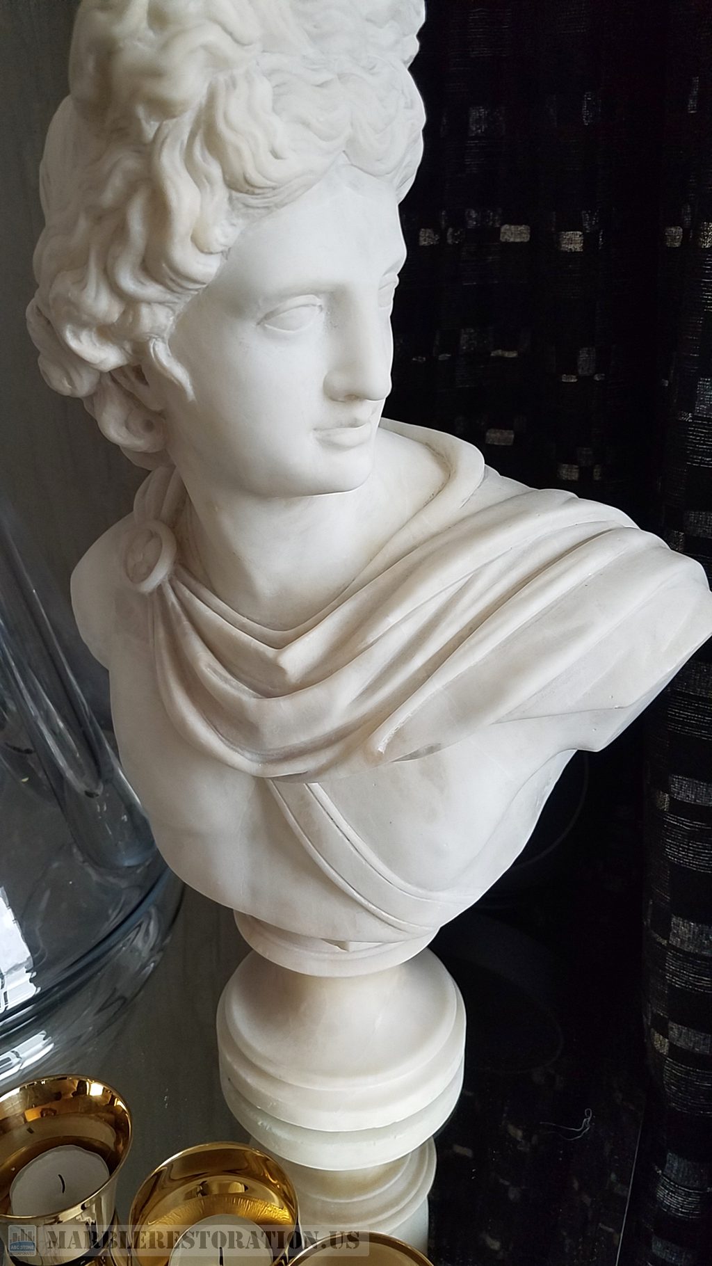 Statue Base Greek Bust After Repair