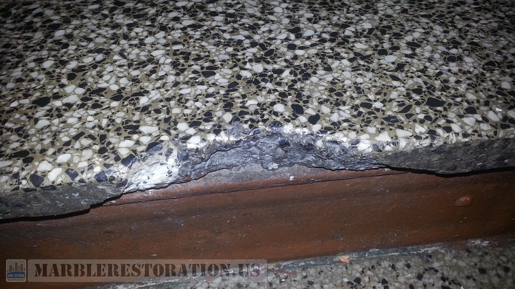 Terrazzo Crumbling Step Repair