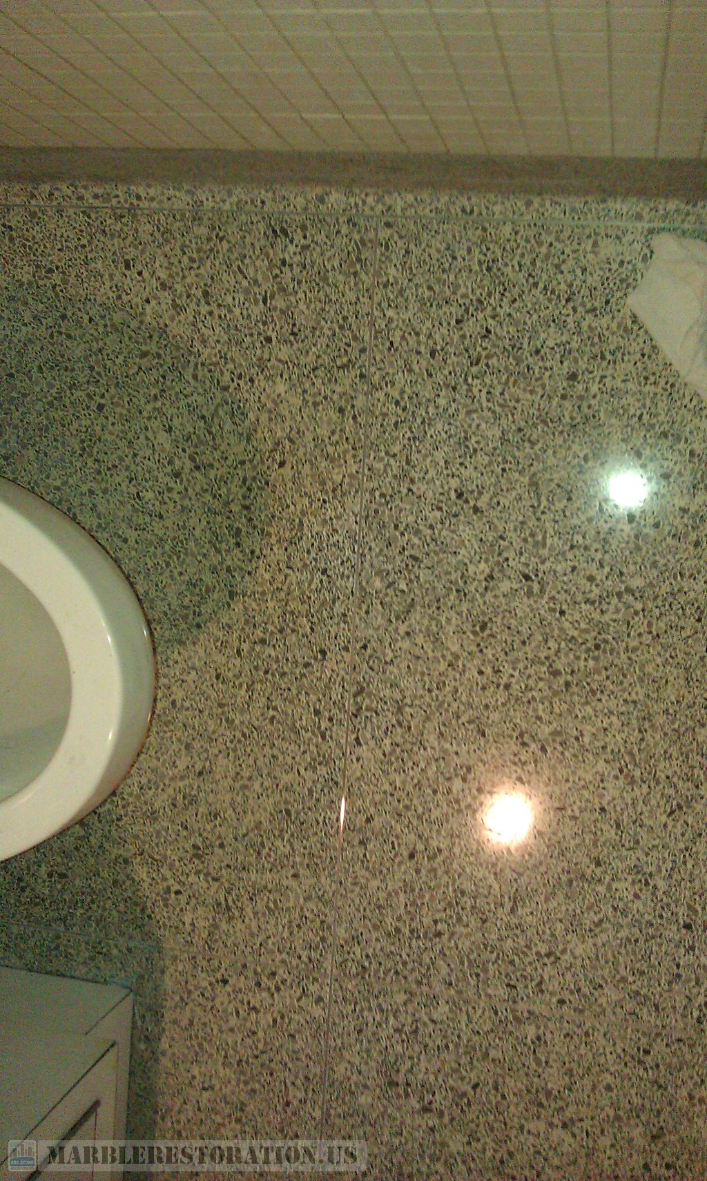 Terrazzo Restroom Floor Janitorial Cleaning Polishing