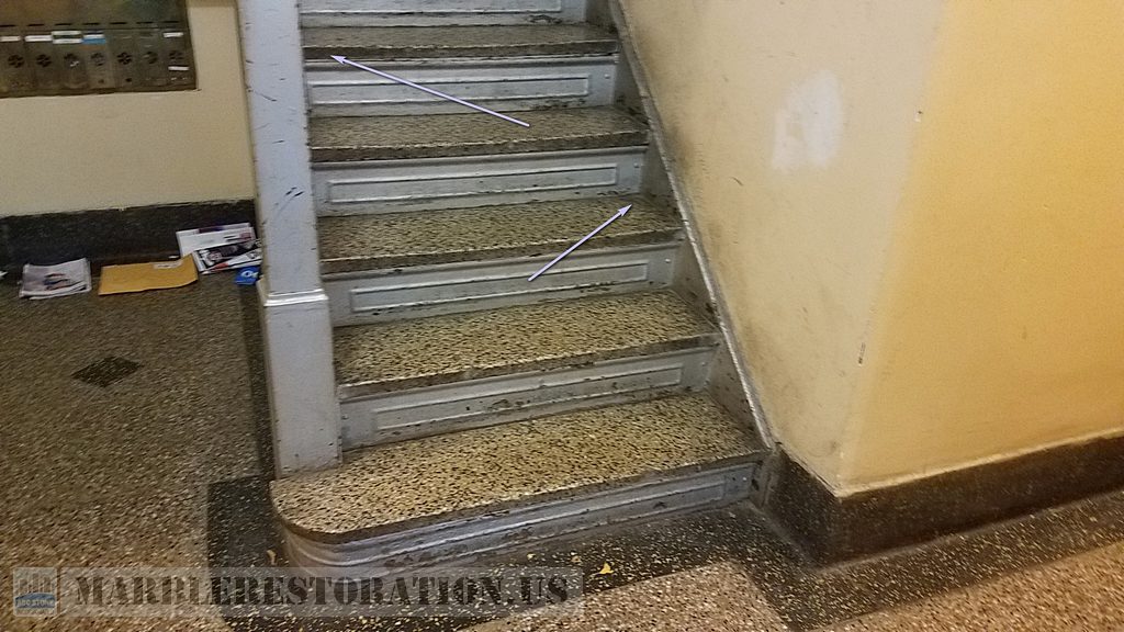 Terrazzo Staircase Building Before Cleaning