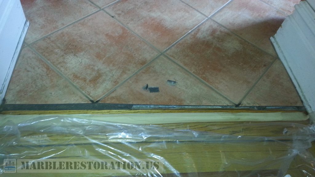 Thick Grout Line Before Replacement