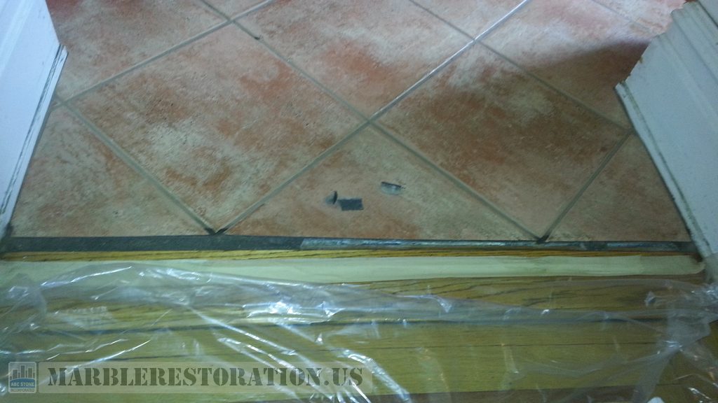 Thick Grout Line Before Replacement