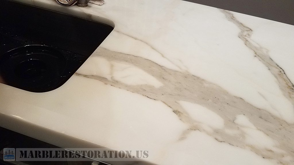 Topical Stain On Marble Cookbench Removed