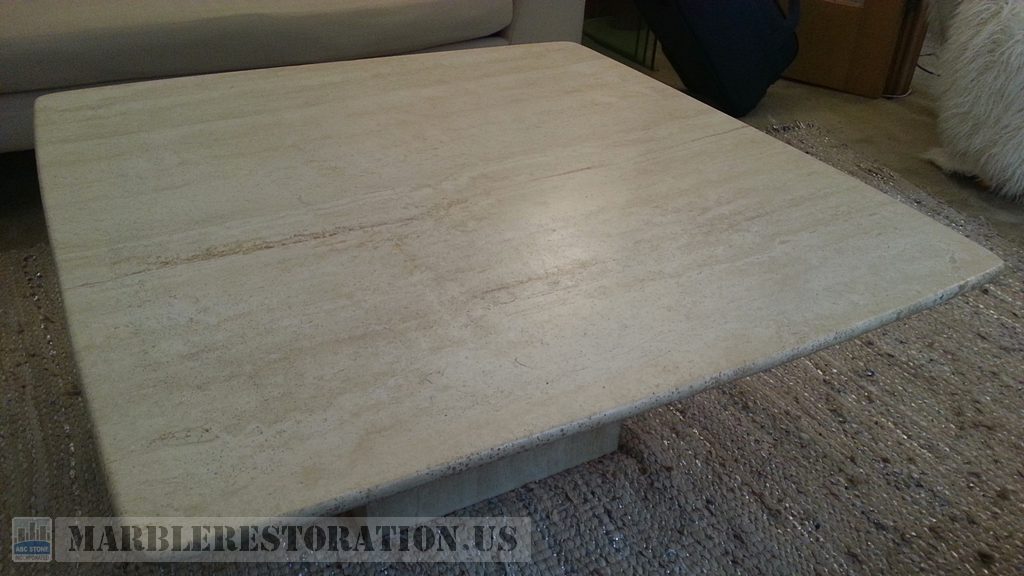 Travertine Pale Square Coffee Table